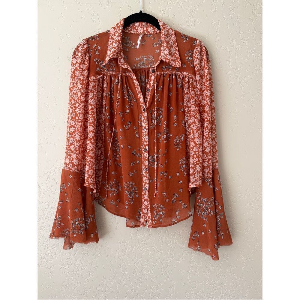 Free People‎ Serena Printed Blouse